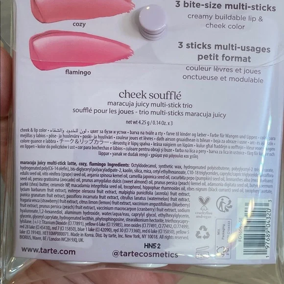 TARTE NIB Kindness Café Multistick Trio Cheek Soufflé in Latte, Cozy & Flamingo - Picture 10 of 10